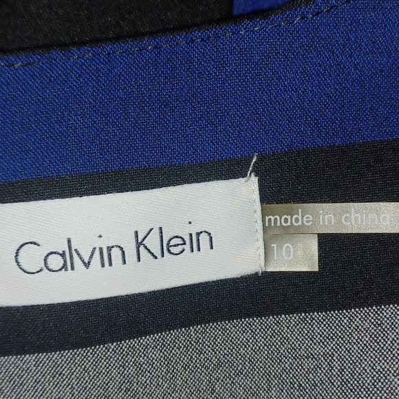 Calvin Klein Blue Striped Sheath Dress - Picture 4 of 4